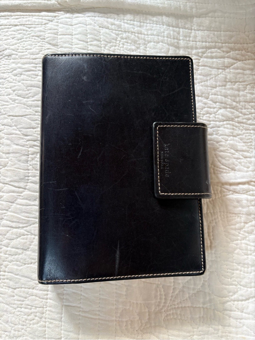 Kate Spade Black Leather Agenda Personal Planner